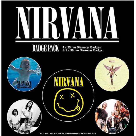 超脫樂團Nirvana (Iconic) 英國進口徽章組