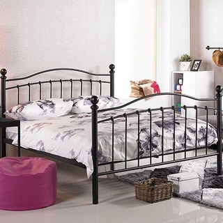 obis 床 床架 雙人床 雙人鐵床架 凱特兒5尺黑色鐵床床架