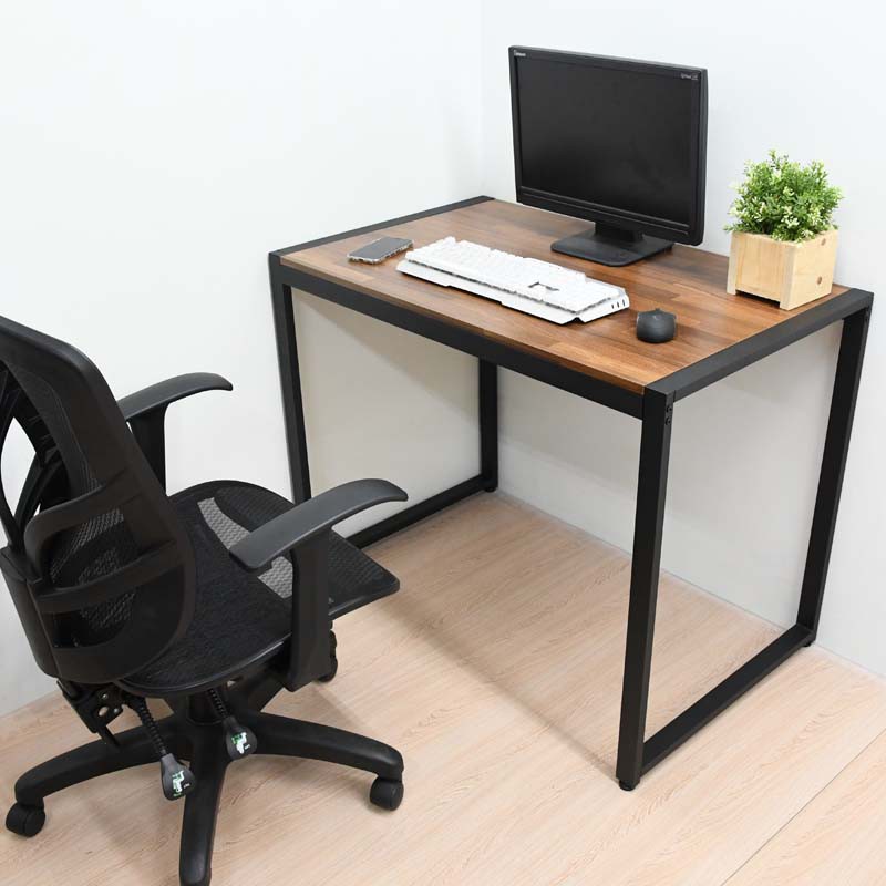 工業風 電腦桌 書桌 工作桌98公分 無抽屜電線孔款 台灣製