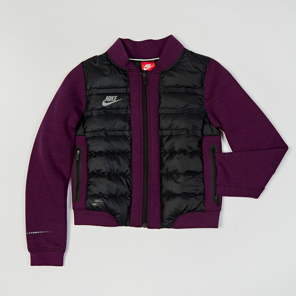 Nike 女款 黑紫 大童 保暖 羽絨 外套 長袖 717103-581