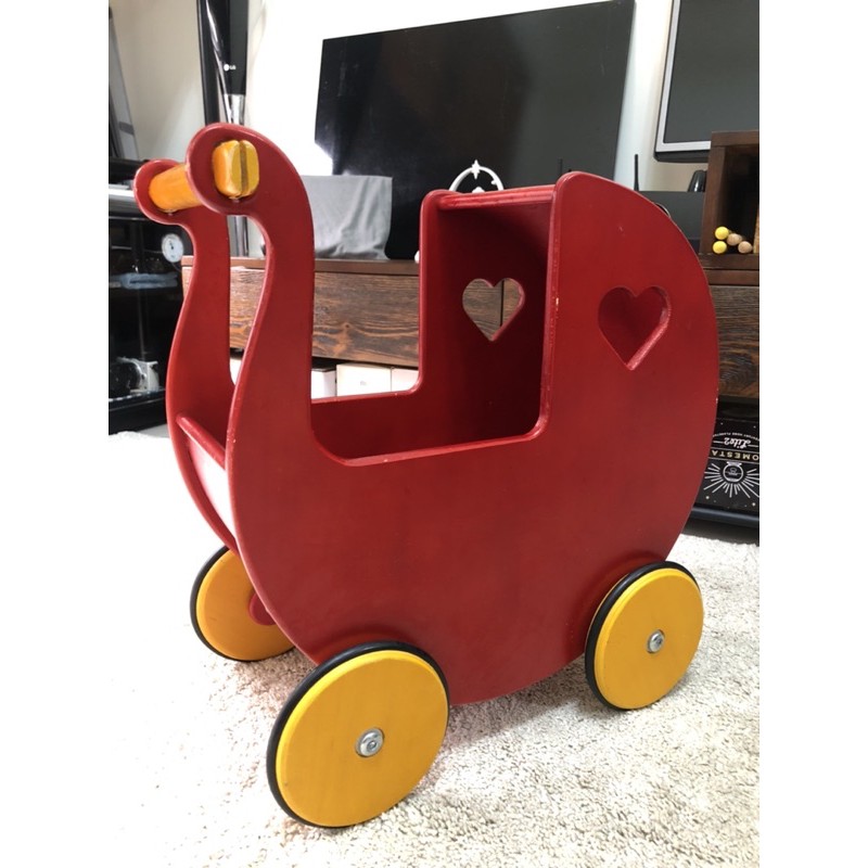 丹麥🇩🇰moover 木質心形小推車 寶寶嬰兒車 （二手）