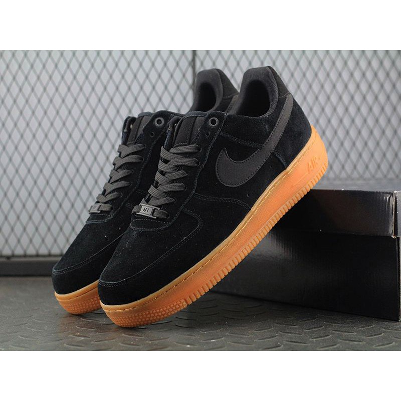 nike air force 1 low black suede