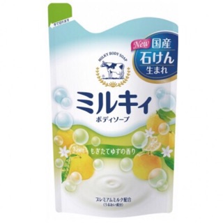 (箱購16包免運) 牛乳石鹼 沐浴乳補充包 柚子果香 400ml 16入 沐浴乳補充包