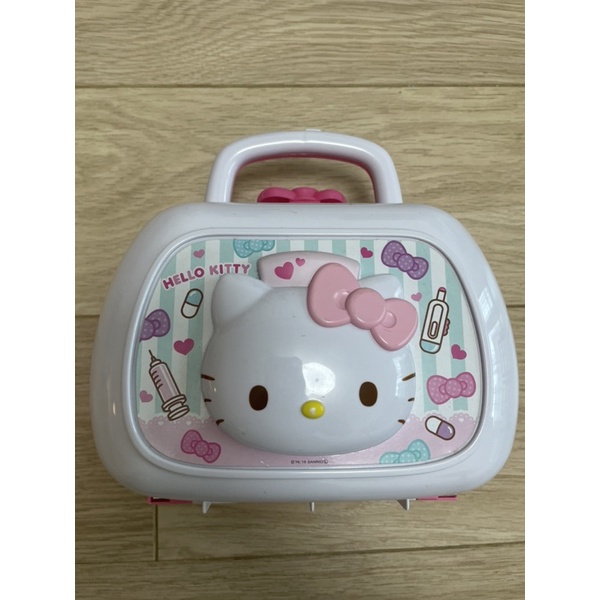 Hello Kitty 醫生組玩具 (粉.大臉提盒.聽診器.針筒)