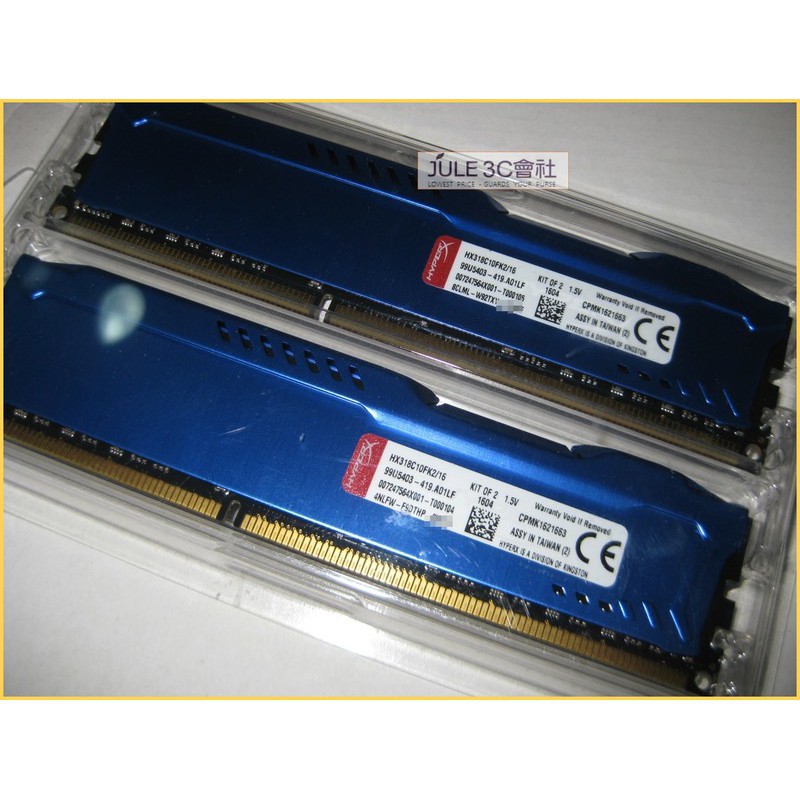 JULE 3C會社-金士頓 DDR3 1866 16GB (8Gx2) + 威騰WD 黑標 WD5000LPLX 硬碟