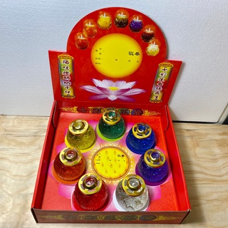 【富貴佛具】七星燈 果凍蠟燭 七色蓮花 蠟燭 SGS／七彩蓮花蠟燭 七星蠟燭 七星蓮花 蓮花蠟燭 七彩蓮花燈 七彩燈七品
