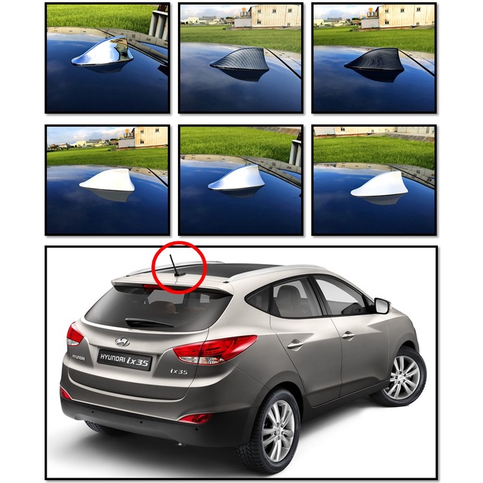 圓夢工廠 Hyundai 現代 IX35 ix35 鯊魚鰭 造型天線蓋 烤漆黑 烤漆銀 烤漆白 鍍鉻銀 卡夢 碳纖款