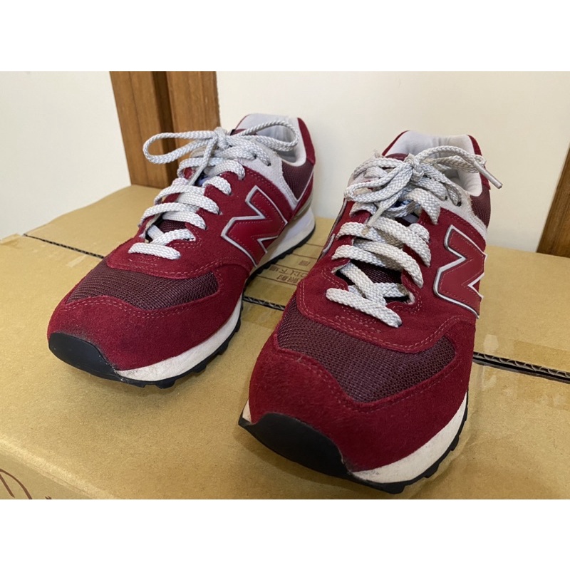 (二手)New Balance ML574FBR 復古休閒鞋 鞋楦D US8.5 酒紅色