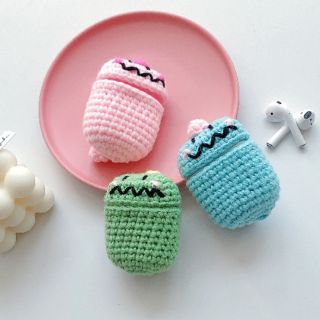 手工編織 毛衣 恐龍 創意 Air Pods 耳機套 矽膠耳機套 蘋果 Air Pods 二代 防摔 保護套