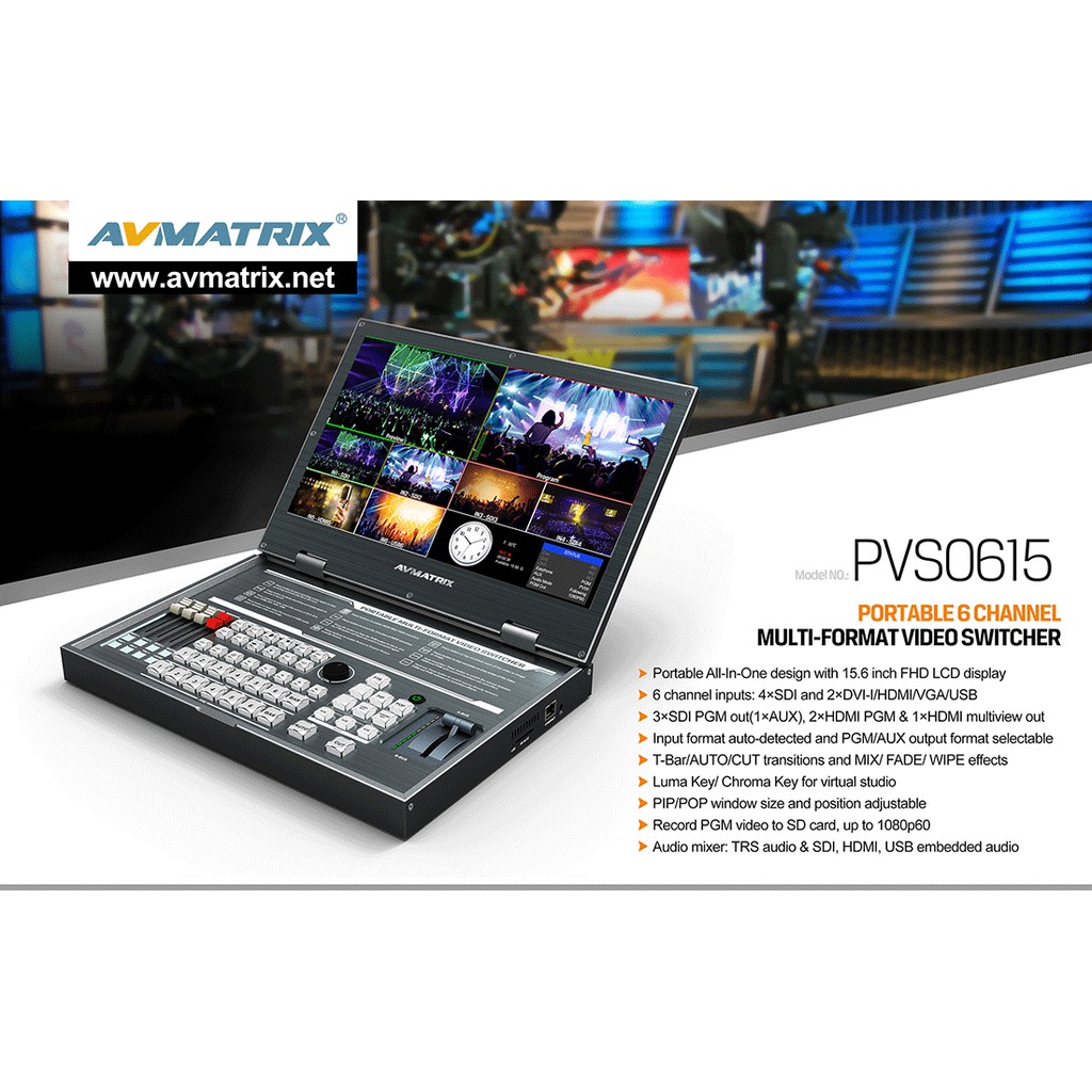 AVMATRIX PVS0615 15.6" FHD 導播機