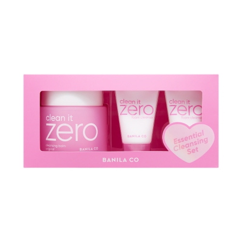 Banila co Zero Essential Cleansing Set 粉色溫和卸妝膏+洗面乳x2條 套組