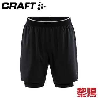 CRAFT 瑞典 二合一運動休閒短褲 男款 黑 跑褲/排汗/輕量/三鐵/越野/馬拉松 20R07037