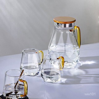 台灣熱銷/爆款創意簡約冷水壺家用套裝高硼硅加厚玻璃涼水壺透明玻璃杯喝水杯子