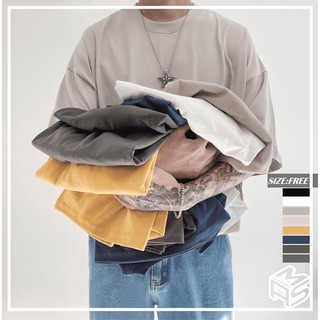 【MKST.STUDIO】(88908) 超大寬鬆oversize 高磅 貼布 標籤 基本款 素TEE 寬鬆版型 韓國