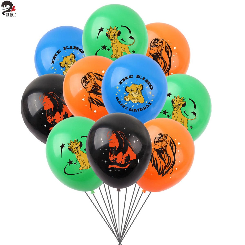 🎈Party store🎈🎈現貨獅子王主題派對裝飾用品辛巴動畫可充氦氣飄起12寸乳膠氣球