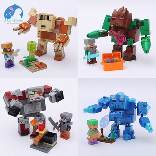 樂魚積木 4 合 1 我的世界Minecraft系列人偶公仔 礦山洞穴紅石怪物 相容樂高 拼裝玩具