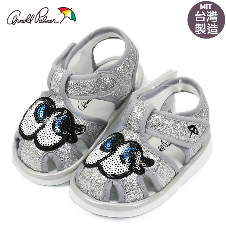 寶寶涼鞋/Arnold Palmer雨傘牌大眼睛兒童氣墊(可拆卸)嗶嗶鞋童鞋(883207)銀13-15號