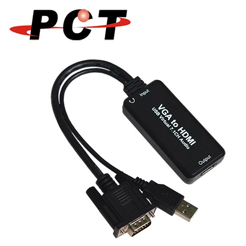 【PCT】VGA 轉 HDMI &amp; 虛擬7.1聲道音效轉接線(VHA11-M)