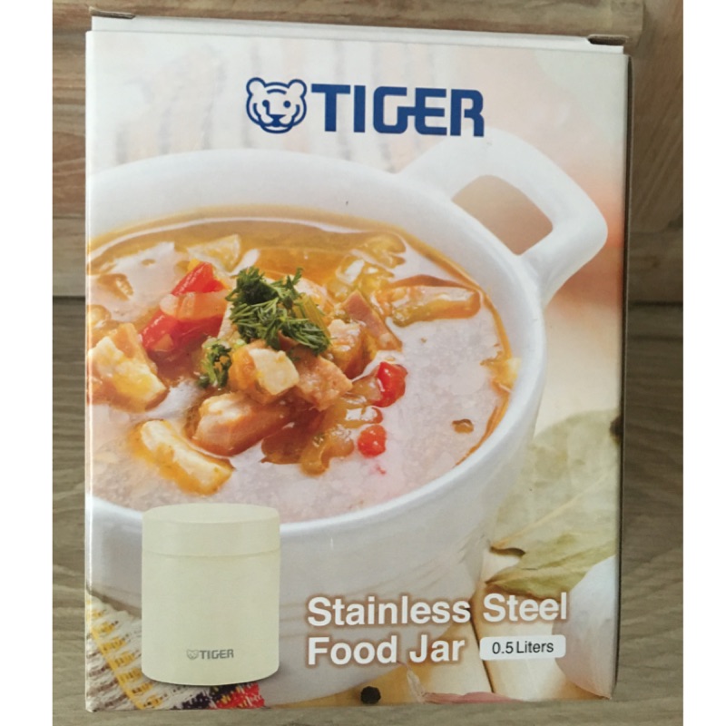 TIGER虎牌不鏽鋼真空食物罐/燜燒罐MCJ-A050 500cc 白色 附提袋 湯匙