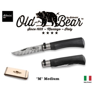 義大利 Antonini Knives Old Bear DAMASCUS大馬士革鋼層壓木柄折刀禮盒裝【OBDAMA】