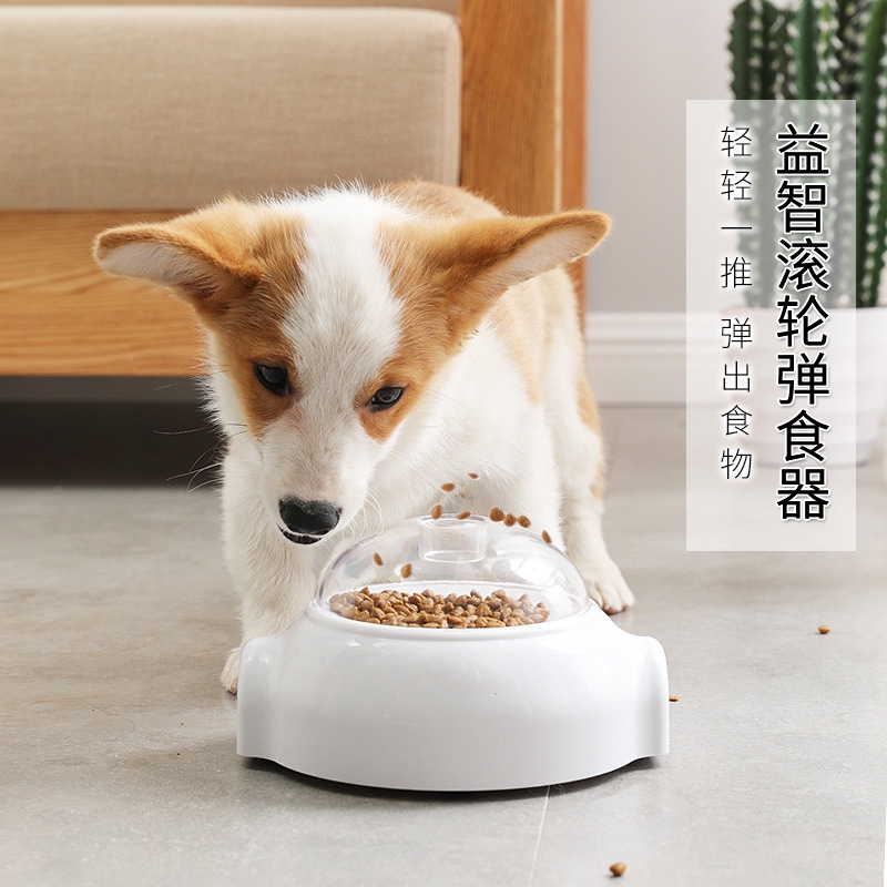 愛寵格格 新款寵物狗狗玩具訓犬自動拋食器訓練逗狗玩具創意益智滾輪彈食器金毛柯基自動進食器逗狗神器中小型犬慢食找食飼料球