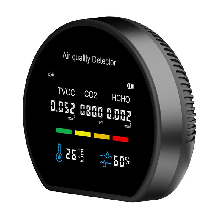 Co2 空氣質量檢測儀甲醛二氧化碳氣體檢測儀溫濕度計溫度計 LED 天氣計