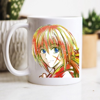 Image of Rurouni Kenshin 浪客劍心 創意漫畫陶瓷白色馬克杯咖啡牛奶杯子