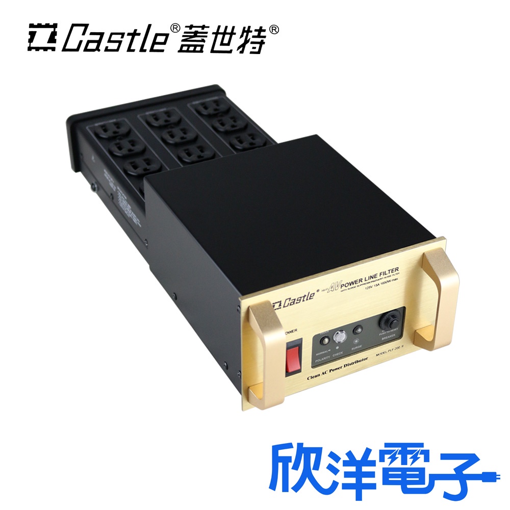 Castle 蓋世特 延長線 台灣製造 鋁合金專業音響電腦電源淨化濾波轉接器 3孔 12插座 (PLF-200)