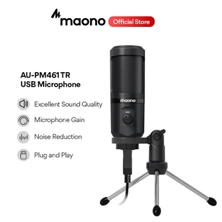 Maono PM461TR USB麥克風心形電容麥克風桌面電腦麥克風帶麥克風增益用於電腦錄音流媒體播客