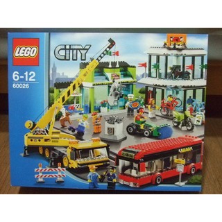【積木2010】樂高 LEGO 60026 城市廣場 / 公車 吊車 雕像 洗地車 / 全新未拆 CITY 城市