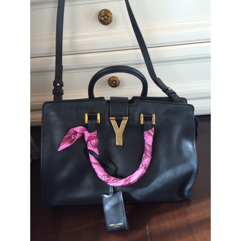 YSL Saint Laurent 黑色Y字mini cabas chyc肩背包