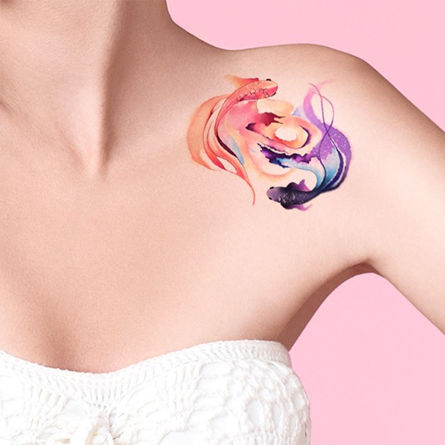 京品紋身貼jp Tattoo 中國風魚金魚鯉魚錦鯉魚雙魚座彩色東方藝術紋身貼紙刺青貼紙 蝦皮購物