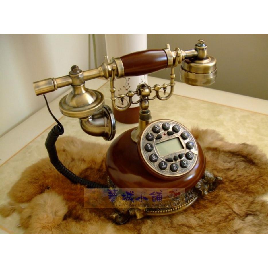 149華城小鋪**超取當日出貨**古董電話 仿古 復古 有線電話 來電顯示 造型 樹脂仿古銅象雕