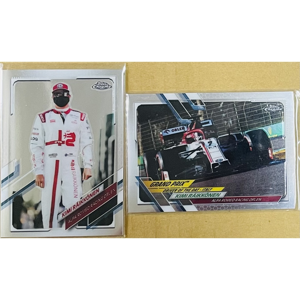 KIMI RAIKKONEN 2張 2021 TOPPS CHROME F1 賽車卡 愛快羅密歐 車隊