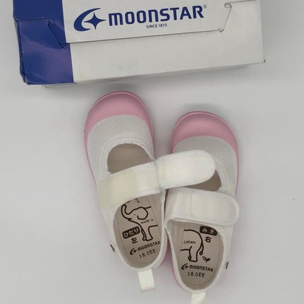 《日本Moonstar》日本製 絆帶室內鞋 中小童段-粉/藍(14-21.0cm)M02