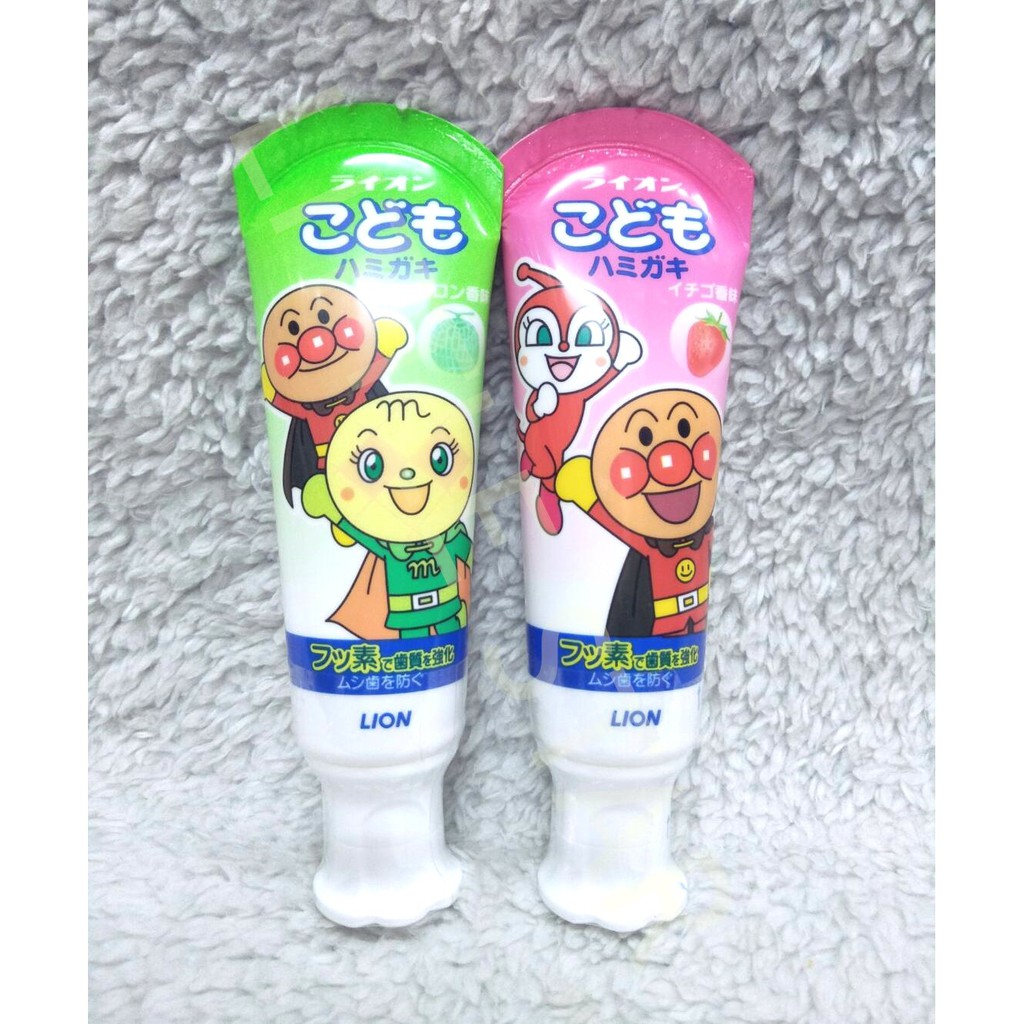 LITTLE STAR 小新星【日本獅王-麵包超人牙膏40g】哈密瓜/草莓