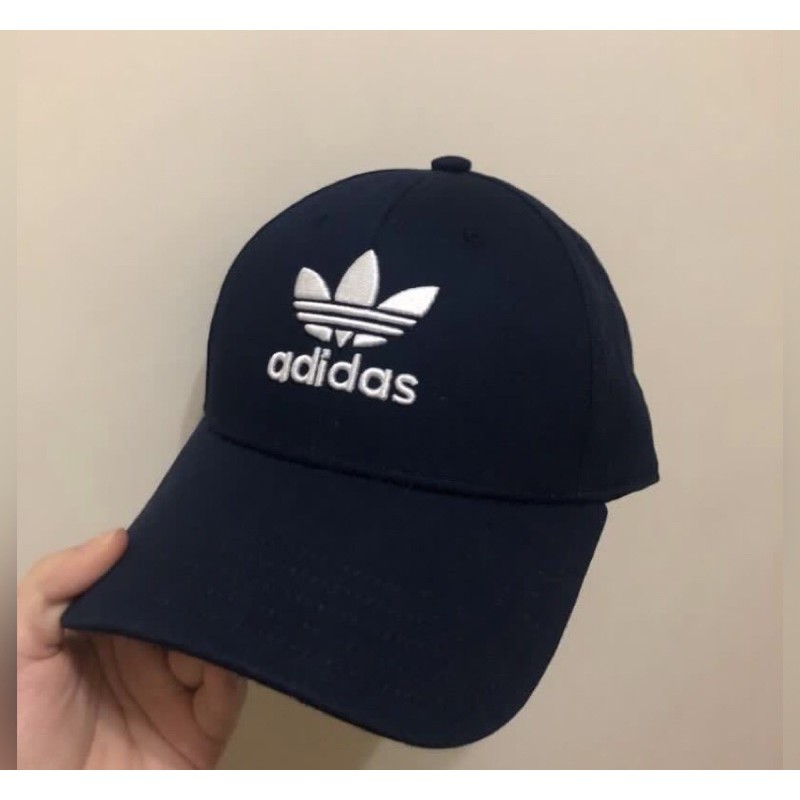 正版adidas愛迪達三葉草深藍老帽 帽子
