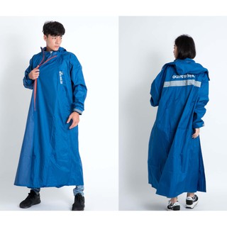 【奧德蒙 官方商品】去去雨水走斜開雙拉鍊專利連身式雨衣 深海藍 OUTPERFORM 臺中倉儲