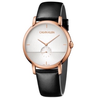 Calvin Klein CK 紳士簡約小秒針皮帶腕錶(K9H2X6C6)43mm