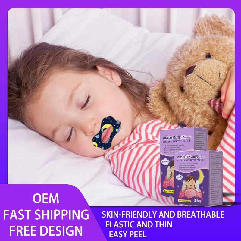 Tarow 30 片兒童睡眠貼夜間口鼻呼吸助眠可拉伸口貼減少口呼吸兒童睡眠嘴巴修復呼吸貼
