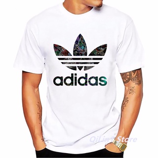 時尚 Addidas T 卹男士 T 卹夏季上衣男裝白色短袖 T 卹 Camisetas Hombre 圖形 T 卹 T