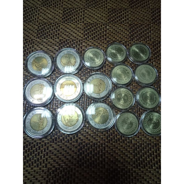 （81年50元9枚舊硬幣）（.85年50元8枚舊硬幣）（60年舊一元20枚硬幣）台灣銀行100-107年套幣9組一起賣。