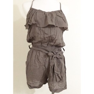 美國加州品牌 akualani 顯瘦 連身短褲 綁帶連衣褲romper suit jumper viscose