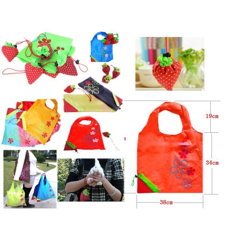 清倉~草莓購物袋 折疊環保袋 草莓造型提袋 折疊袋 手提袋 不挑色~