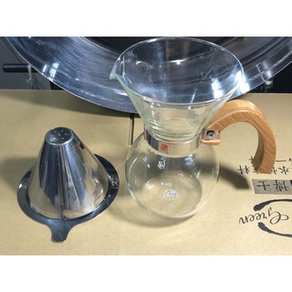 一屋窯咖啡手沖壺套組400ml「金屬濾網、寬口壺」