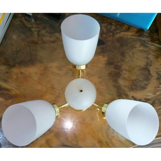 （吊扇專用燈具）臺灣製造的吊扇專用燈具/通用型吊扇青銅色燈具3+1燈塑膠燈罩
