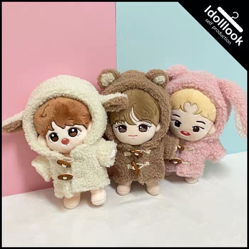 EXO BTS 20cm 15cm 娃娃衣服 毛絨絨動物外套 燦烈 伯賢 世勳 Chen D.O. suho kai