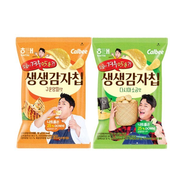 韓國大媽 韓國haitai 海太生生洋芋60g昆布鹽洋芋片 烤洋蔥洋芋片生洋芋片洋芋片海太餅乾餅乾 蝦皮購物