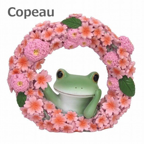 《齊洛瓦鄉村風雜貨》日本雜貨zakka 日本copeau 2020新款 青蛙小公仔擺飾 櫻花系列青蛙 櫻花花圈造型蛙蛙