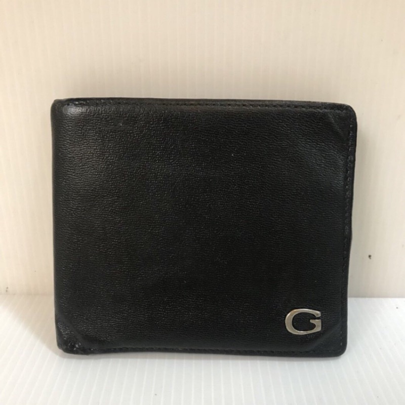 二手正品 GUCCI 男用黑色皮夾/短夾/卡夾/零錢袋